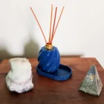 Porta Difusor Saphirus y Bandeja Organizadora – Diseño Escultórico Dorado Metalizado Impresión 3D - Imagen 4